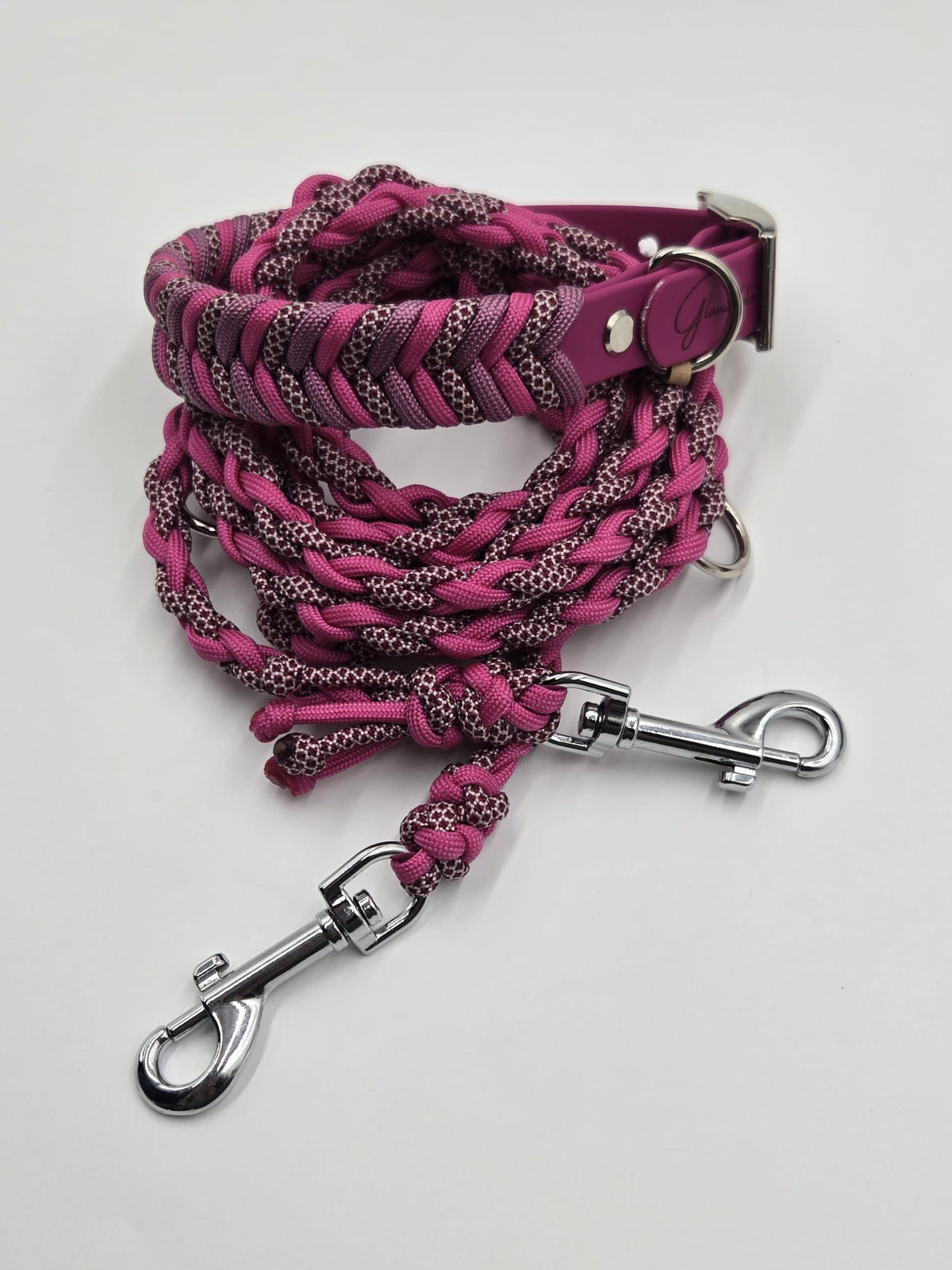 Sofortkauf - Paracord-Leine 4-fach geflochten „Rosatöne“ – 270 cm