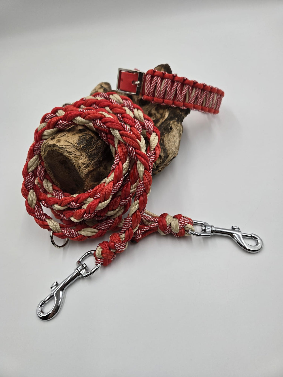 Sofortkauf - Paracord-Leine 8-fach geflochten in Rot - 220 cm