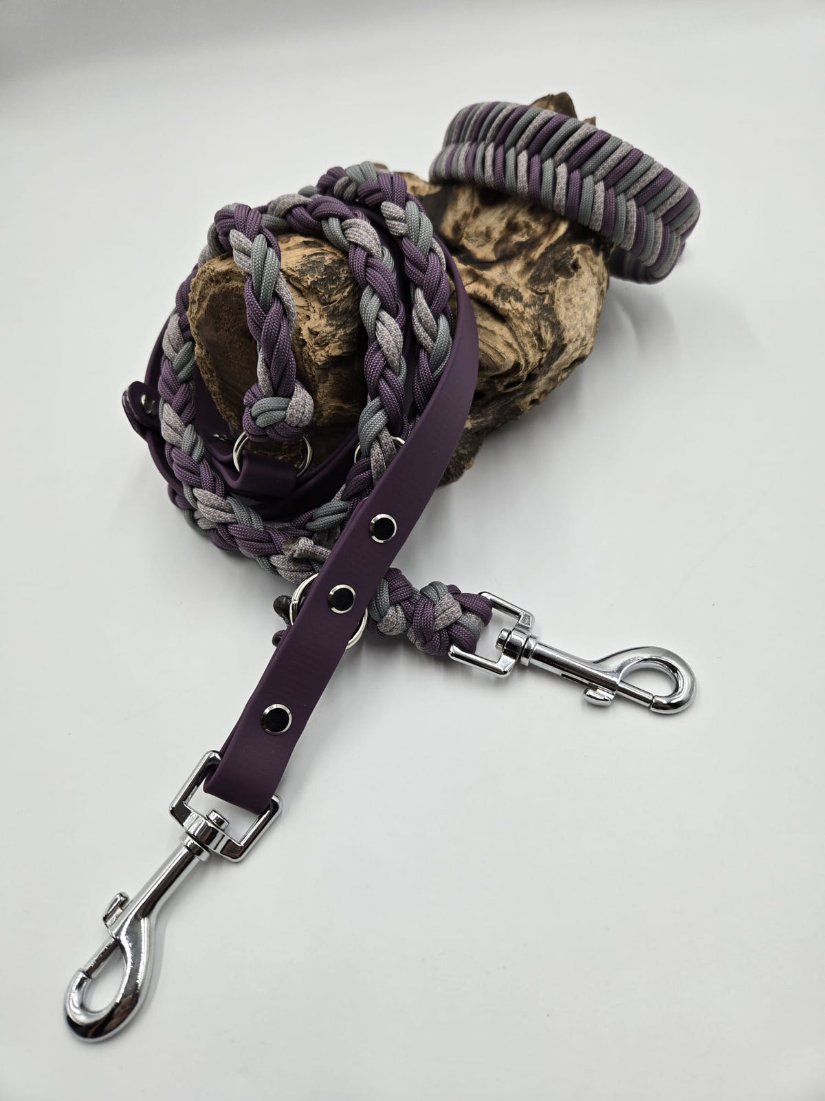 Sofortkauf - Kombi-Leine „Aubergine & Lilatöne“ – 240 cm