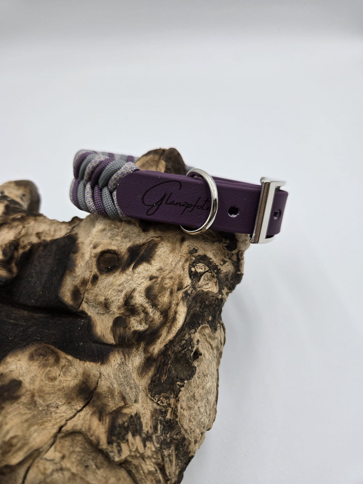 Sofortkauf - Biothane-Hundehalsband „Aubergine & Lilatöne“ - 29 bis 37 cm