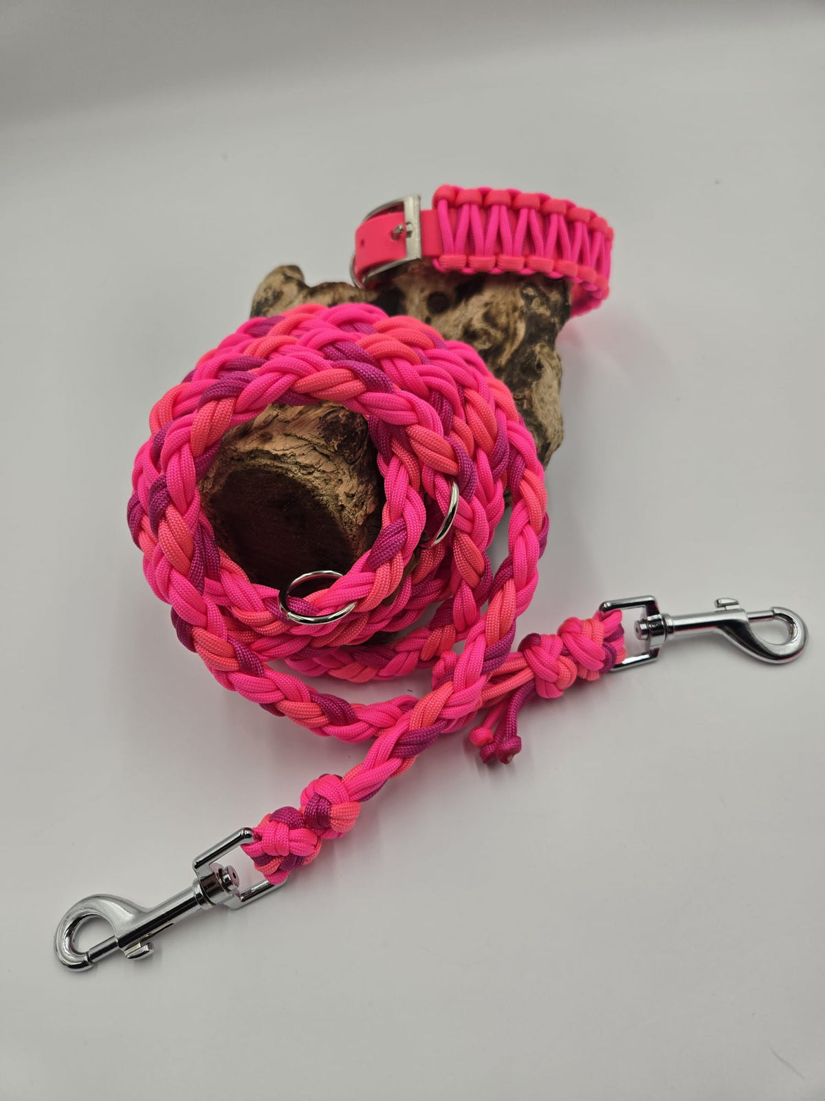 Biothane-Hundehalsband „Pink & Fuchsia“ im Cobramuster - 38 bis 46 cm