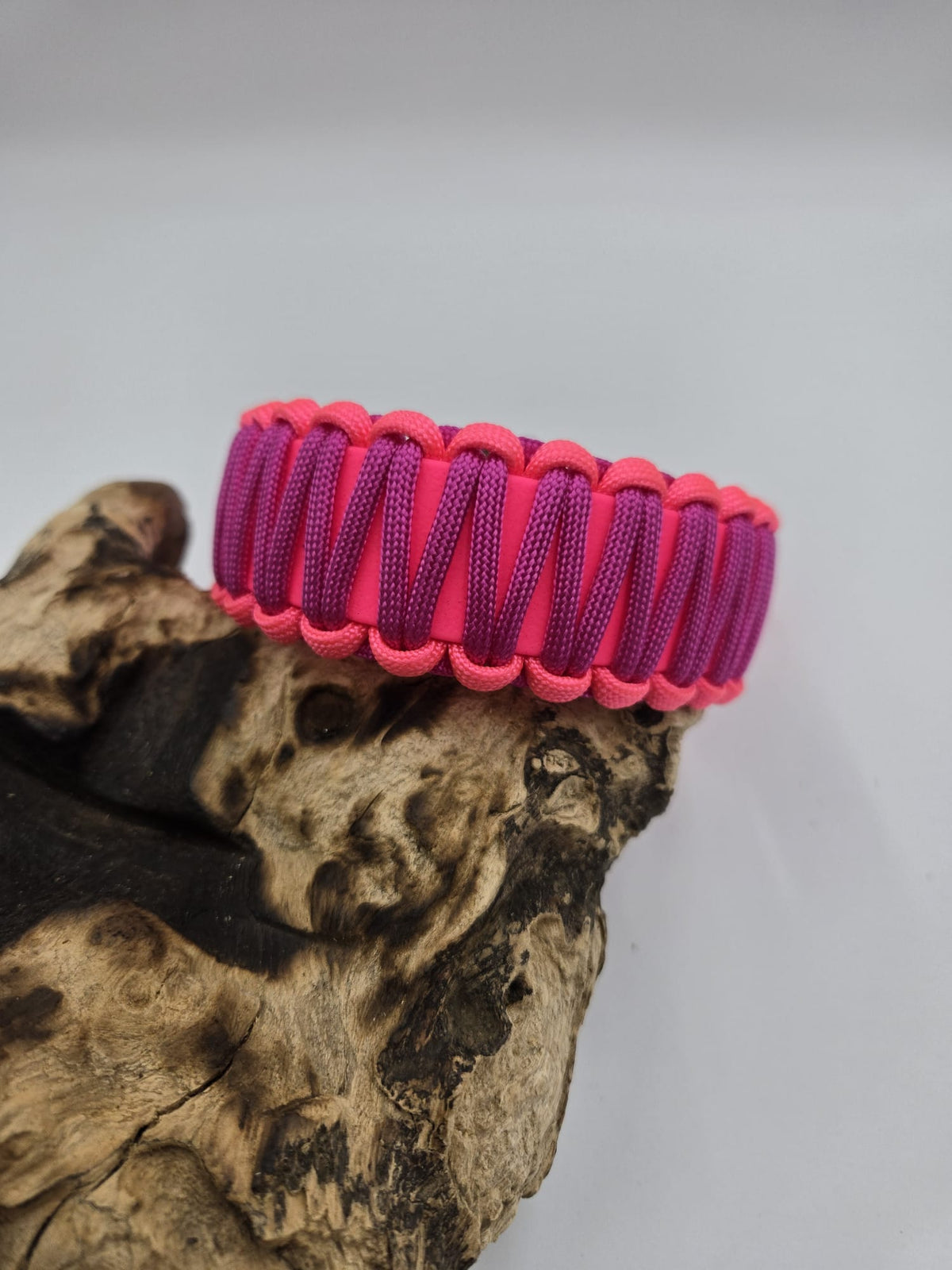 Sofortkauf - Biothane-Hundehalsband „Pink & Fuchsia“ im Cobramuster - 31 bis 45 cm