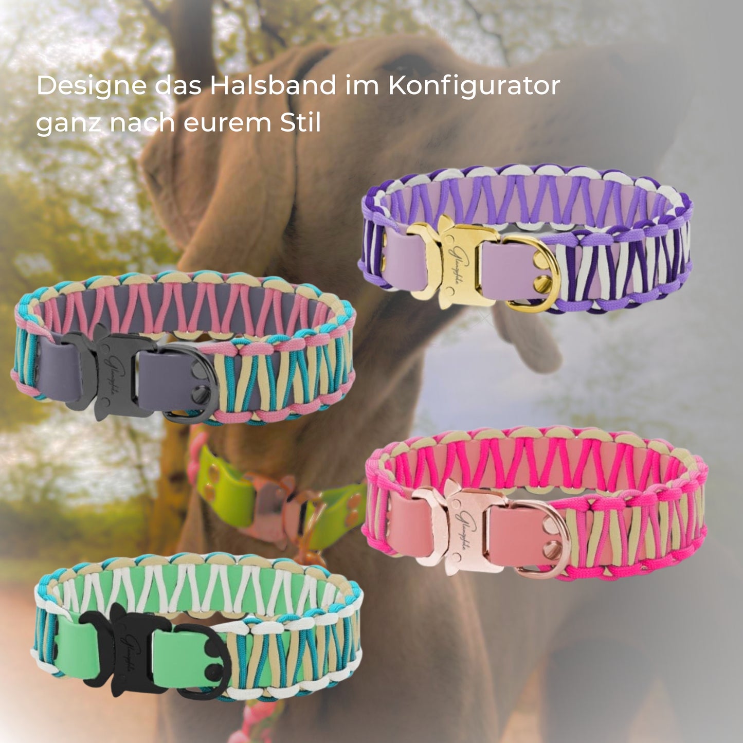 Halsband aus Biothane mit Cobraknoten