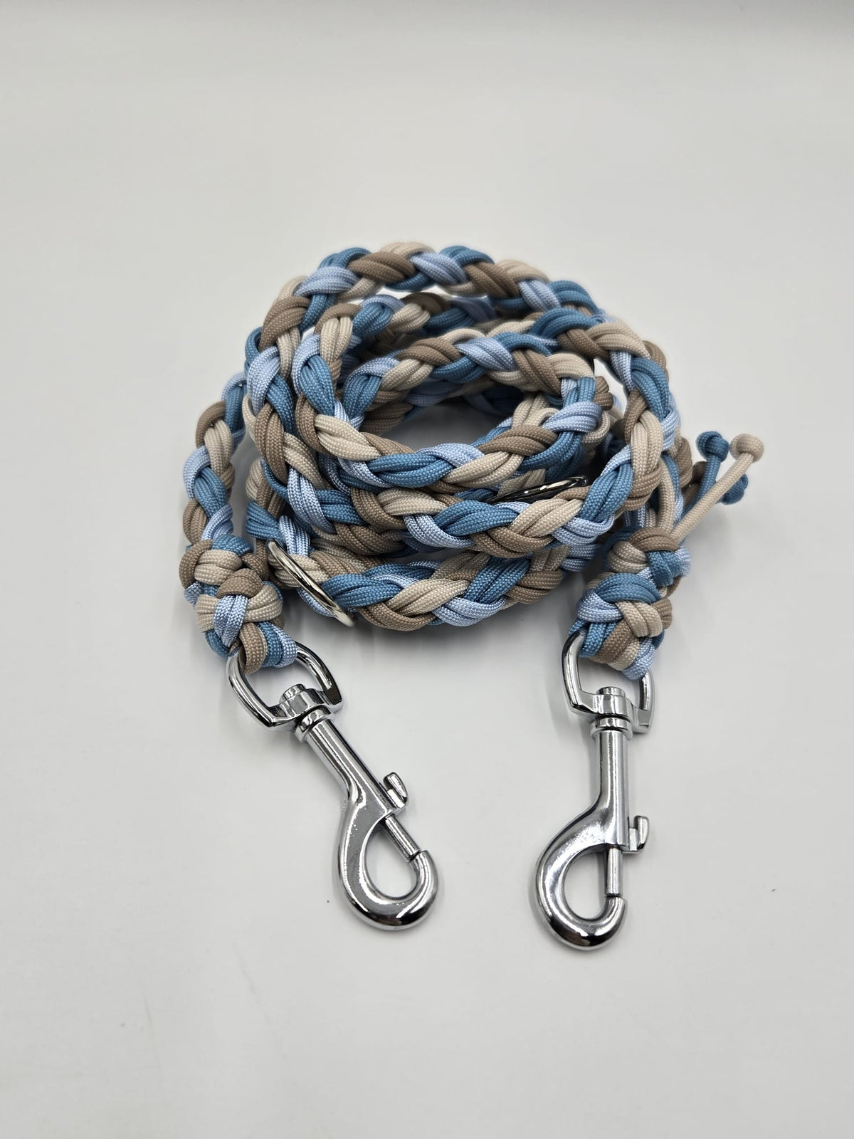Sofortkauf - Paracord-Leine 8-fach gelochten „Blau & Beige“ – 260 cm