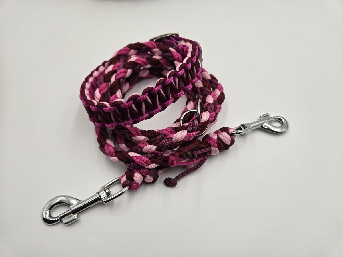 Sofortkauf - Paracord-Leine 8-fach geflochten "Rosatöne" - 180 cm