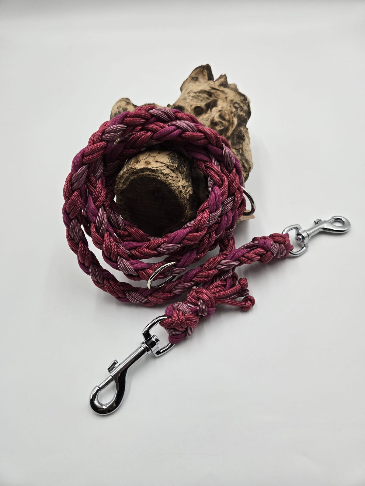 Sofortkauf - Paracord-Leine „Bordaux & Rosatöne“ – 210 cm