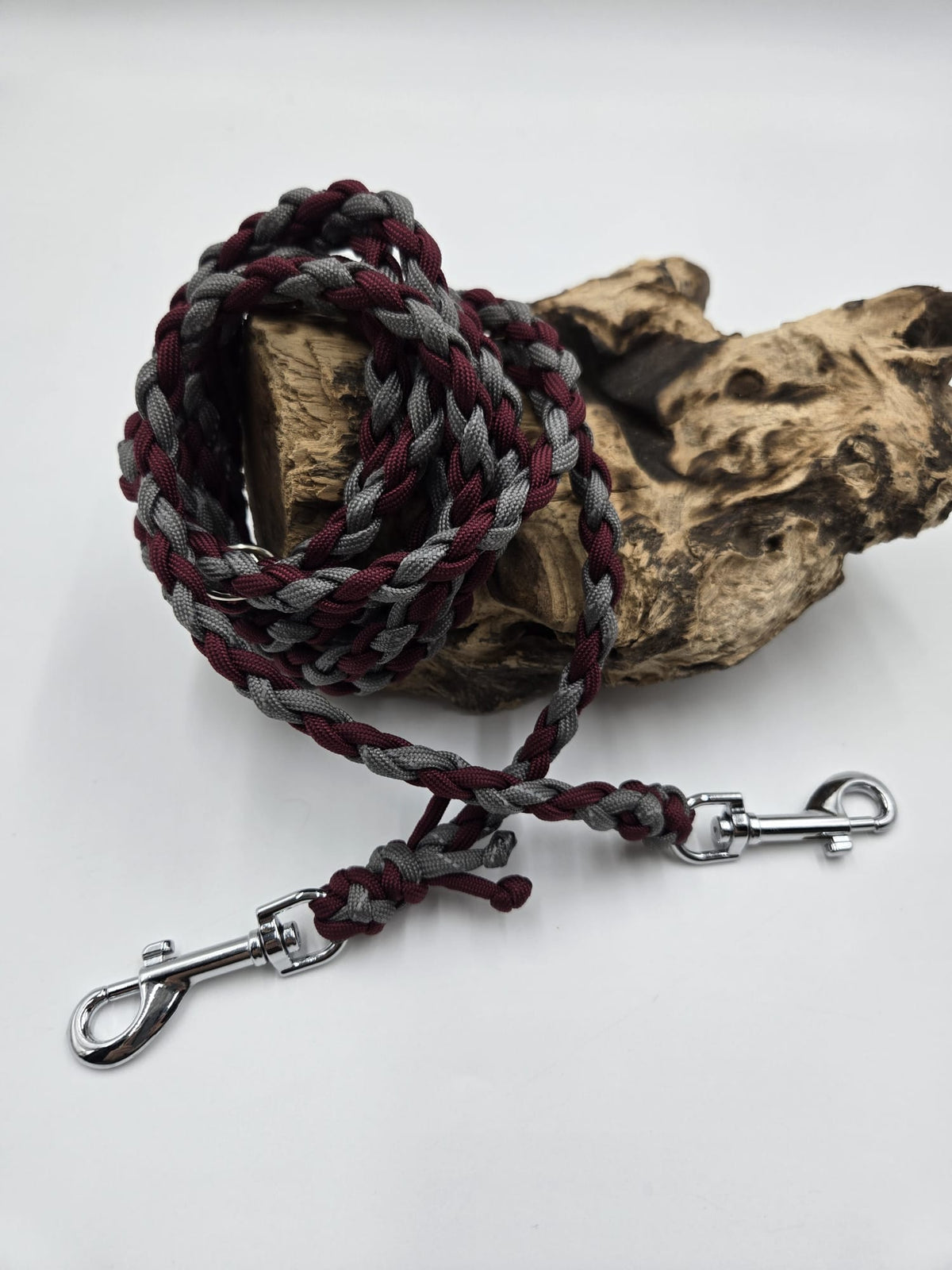 Sofortkauf - 4fach Paracord-Leine „Bordeaux, Rosa & Grau“ – 280 cm