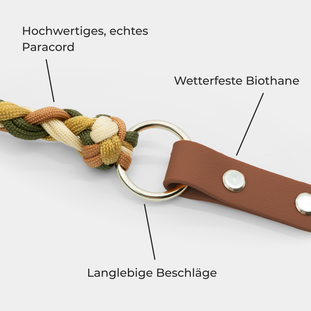 Leine aus Paracord und Biothane