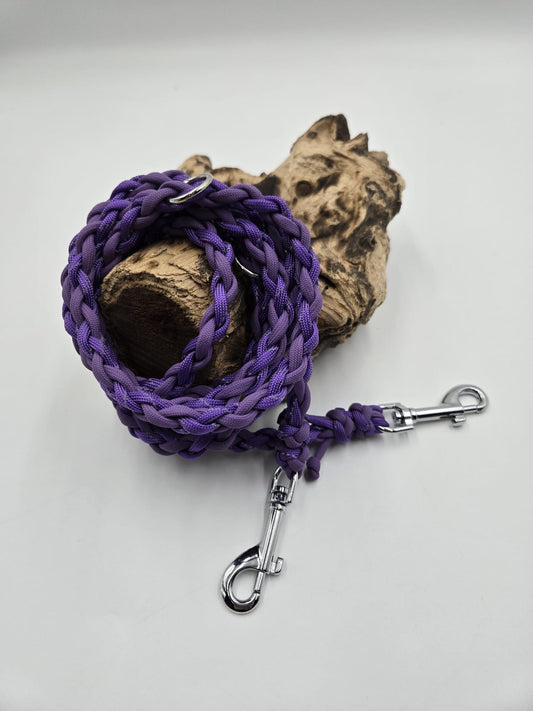 Sofortkauf - Paracord-Leine 4-fach geflochten „Lilac & Violett Reflex“ – 230 cm