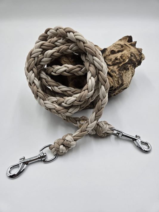 Sofortkauf - Paracord-Leine 8-fach geflochten „Beige & Hellbeige“ – 230 cm