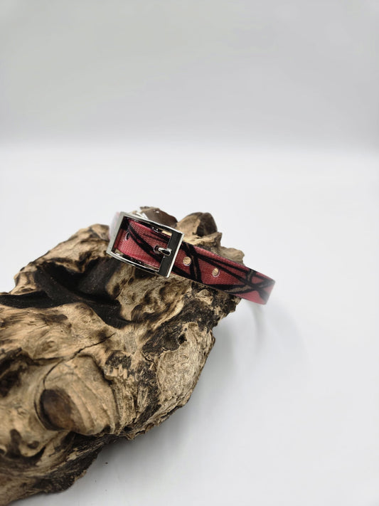 Sofortkauf - Biothane Gold-Halsband mit Camouflage-Muster - 31 bis 35 cm