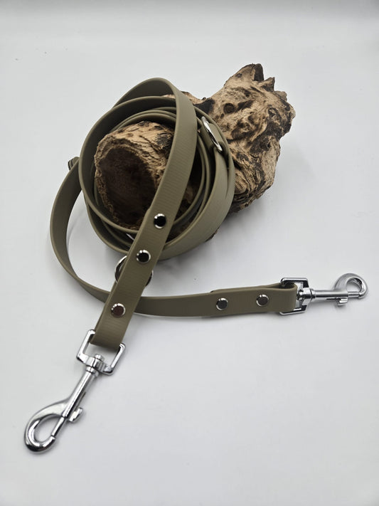 Sofortkauf - Biothane-Leine in Grünbeige - 200 cm