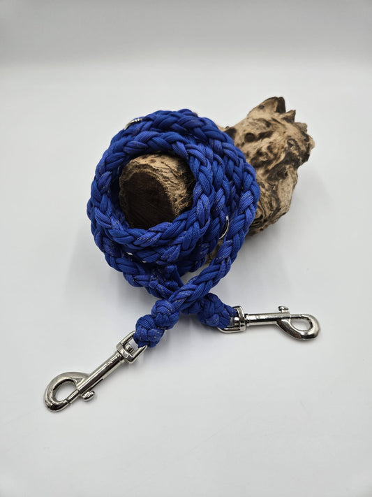 Sofortkauf - Paracord-Leine 8-fach geflochten „Blau & Reflex“ – 180 cm