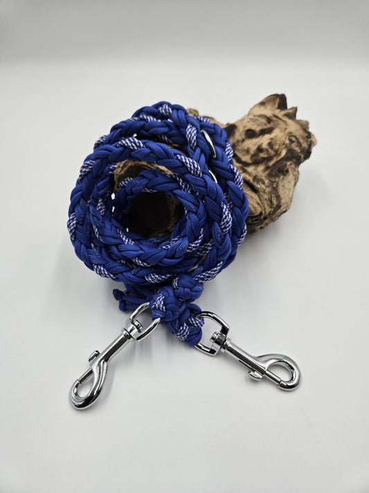 Sofortkauf - Paracord-Leine 8-fach geflochten „Blau & Blau-Weiß“ – 190 cm