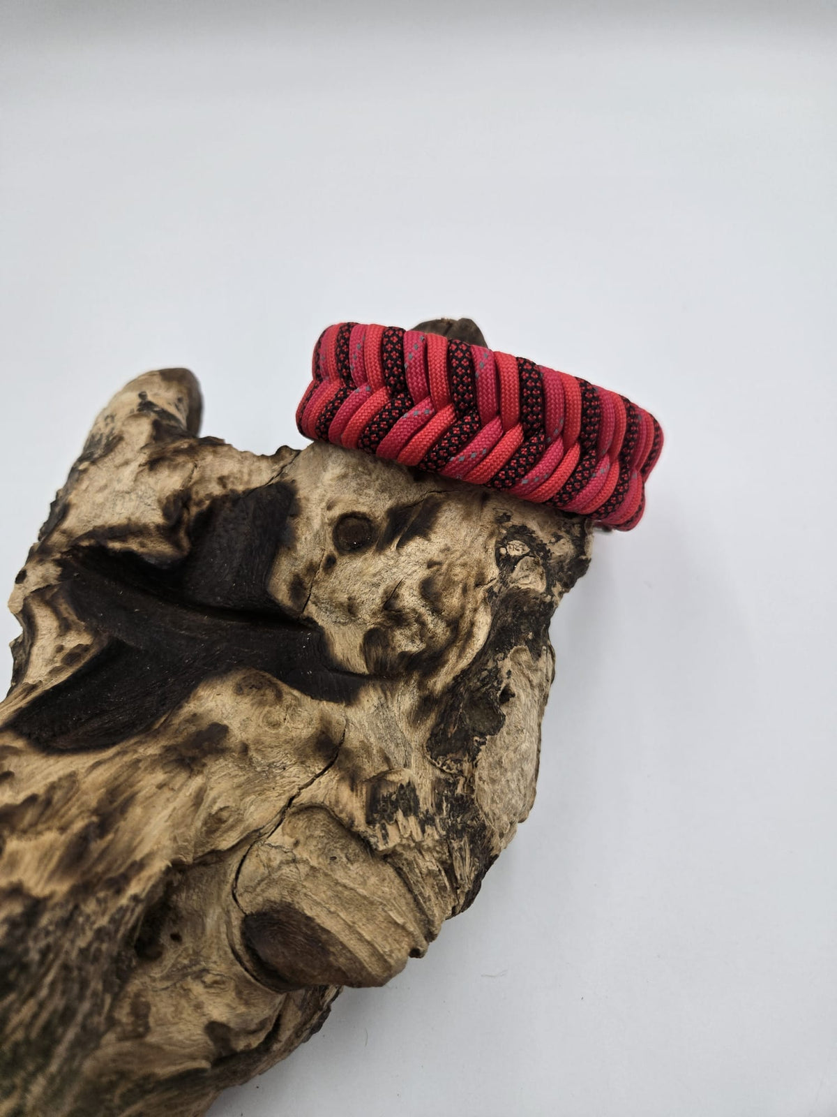 Sofortkauf - Biothane-Halsband in Rot mit Fischgrätenmuster - 44 bis 53 cm