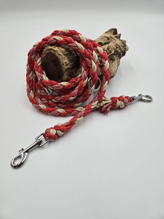 Sofortkauf - Paracord-Leine 8-fach geflochten in Rot - 230 cm