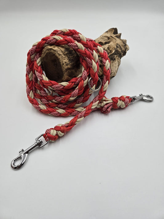 Sofortkauf - Paracord-Leine 8-fach geflochten in Rot - 220 cm