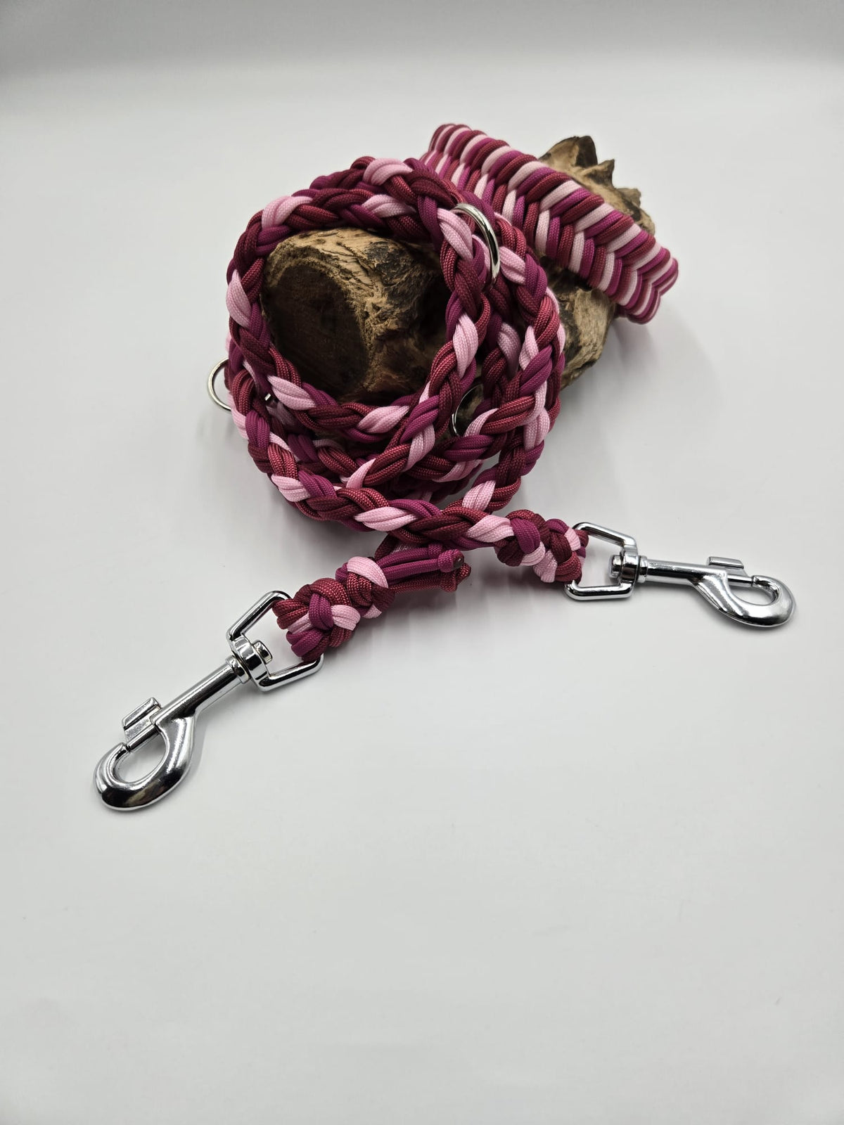 Sofortkauf - Paracord-Leine 8-fach geflochten „Beere & Pinktöne“ – 230 cm