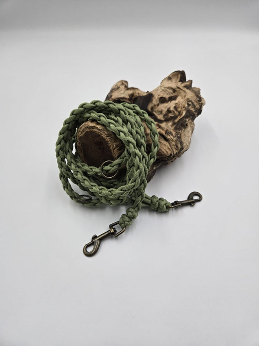 Sofortkauf - Paracord-Leine 4-fach geflochten „Guacamole“ – 220 cm