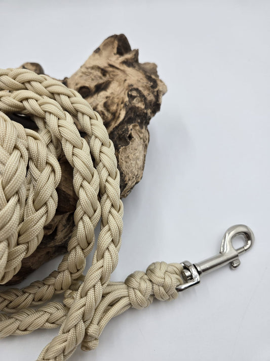 Sofortkauf - Paracord-Leine 8-fach geflochten „Hellbeige“ – 230 cm