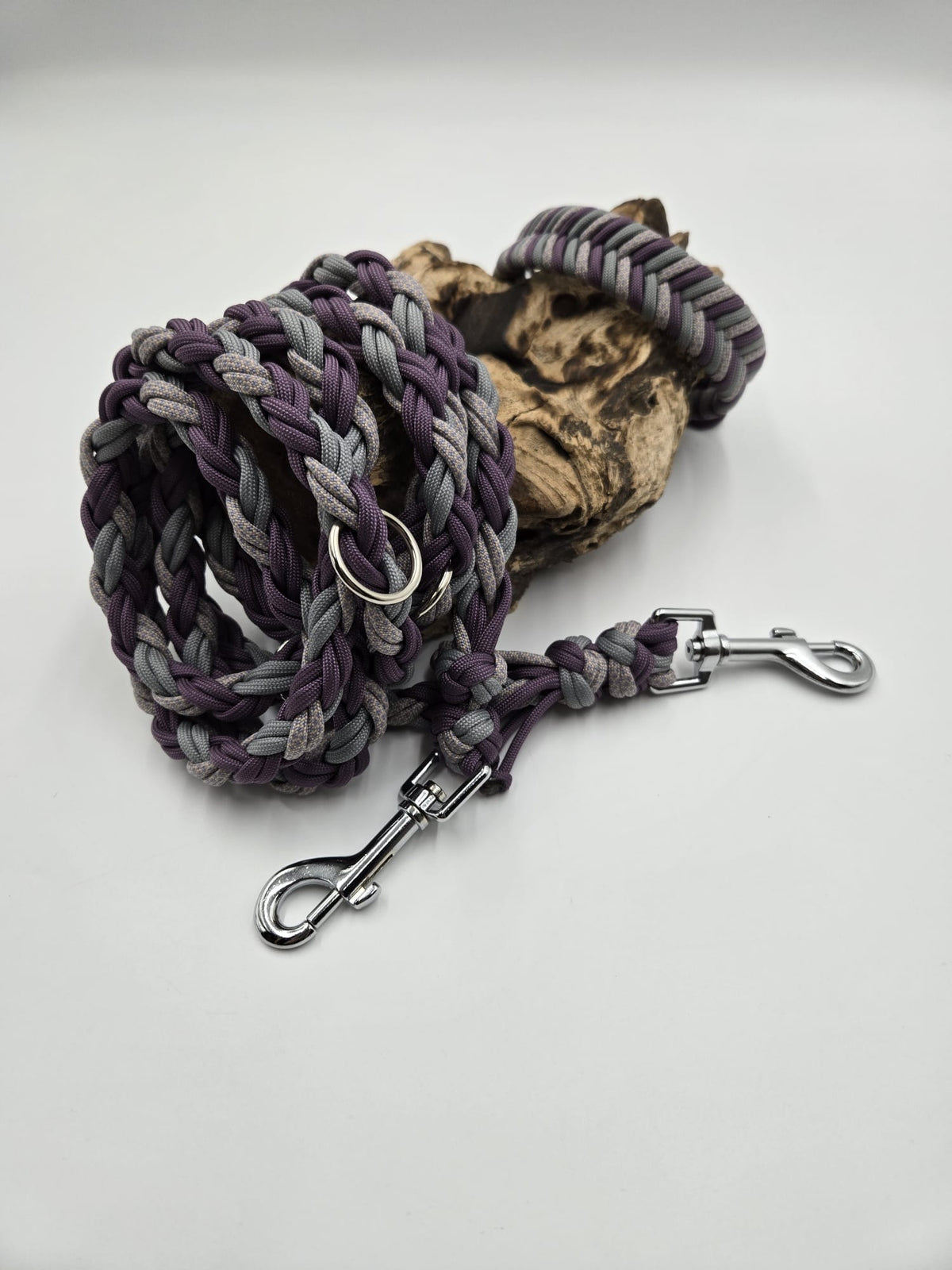Sofortkauf - Paracord-Leine 8-fach geflochten „Lila Diamond & Mauve“ – 230 cm