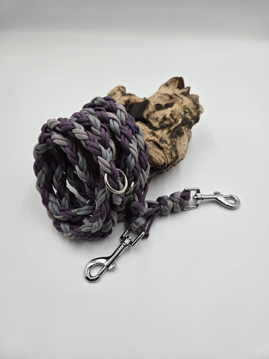 Sofortkauf - Paracord-Leine 8-fach geflochten „Lila Diamond & Mauve“ – 230 cm