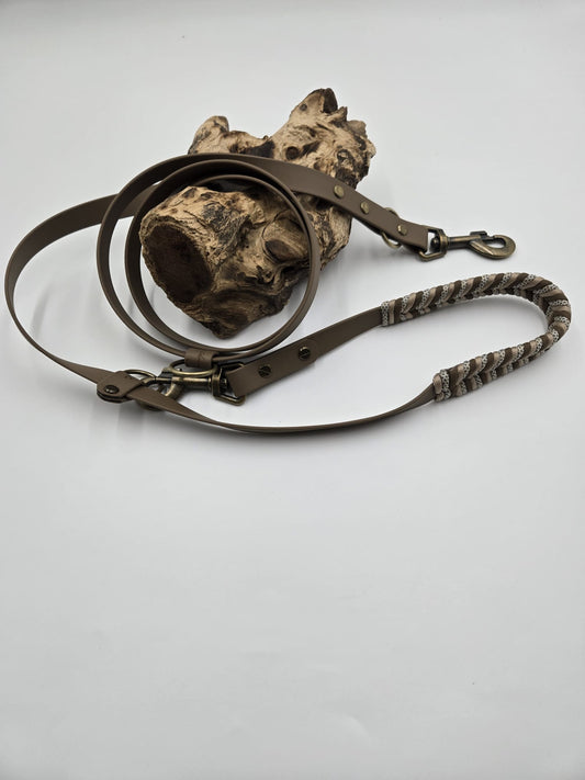Sofortkauf - Biothane-Leine „Coyote & Gold Mine Diamond“ mit umwickelter Handschlaufe – 200 cm