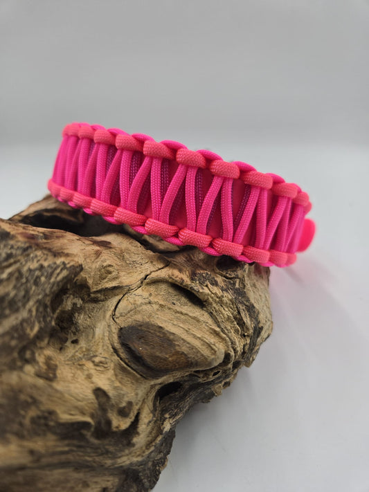 Sofortkauf - Biothane-Hundehalsband „Pink & Fuchsia“ im Cobramuster - 24 bis 31 cm