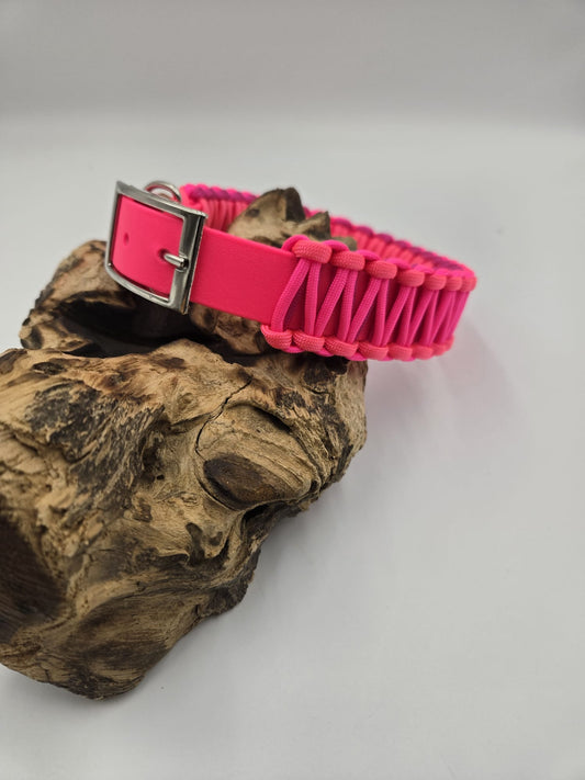 Biothane-Hundehalsband „Pink & Fuchsia“ im Cobramuster - 38 bis 46 cm